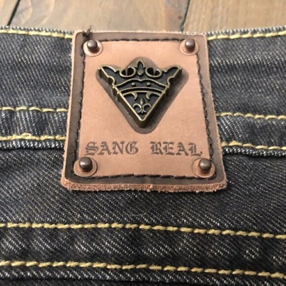 Sang Real Jeans SJP7001 King Alexander I Gray Black Bootcut - Picture 9 of 12